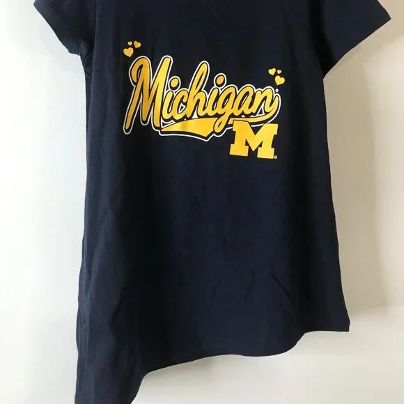 Little Girls Rivalry Threads Michigan Wolverines T-Shirt M 7/8 Navy - Picture 7 of 7